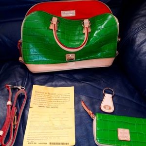 Dooney & Bourke Croco Leather Zip Satchel